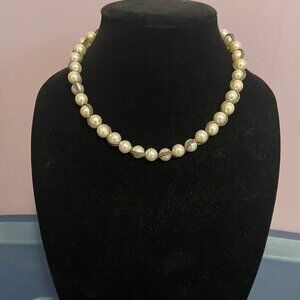 Faux pearl necklace
